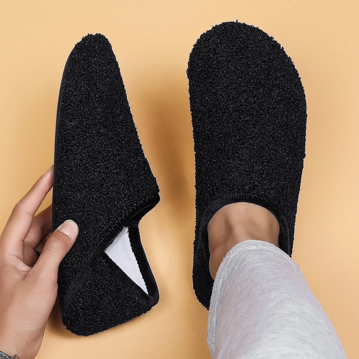 pantofole con pelo uomo