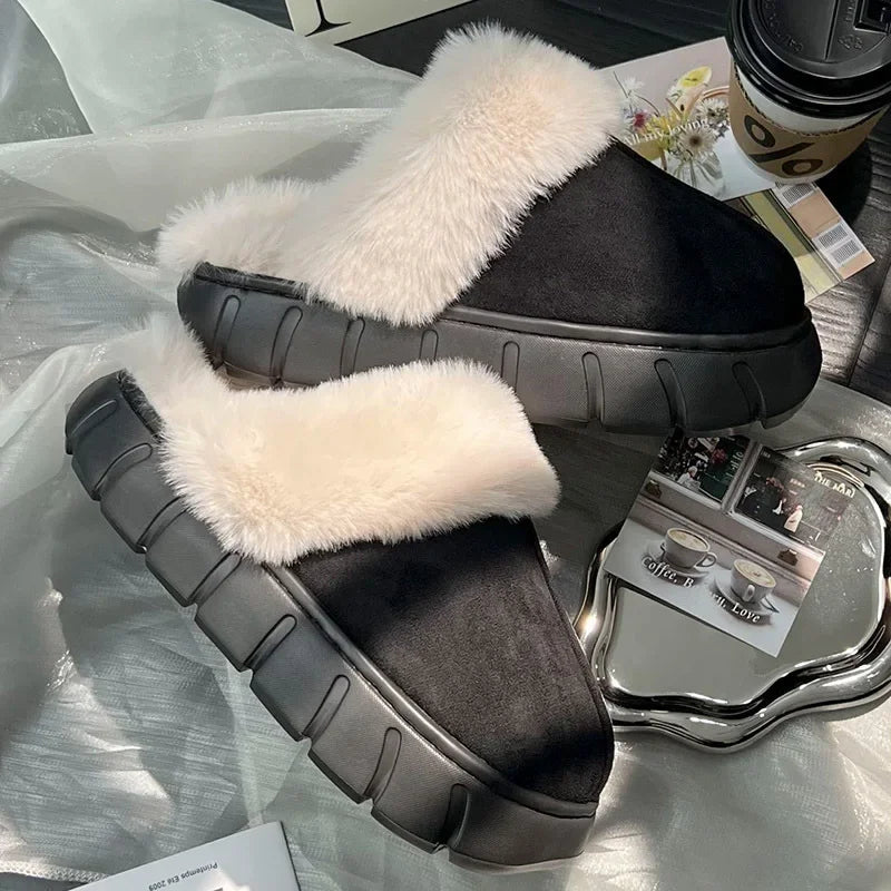pantofole con zeppa invernali