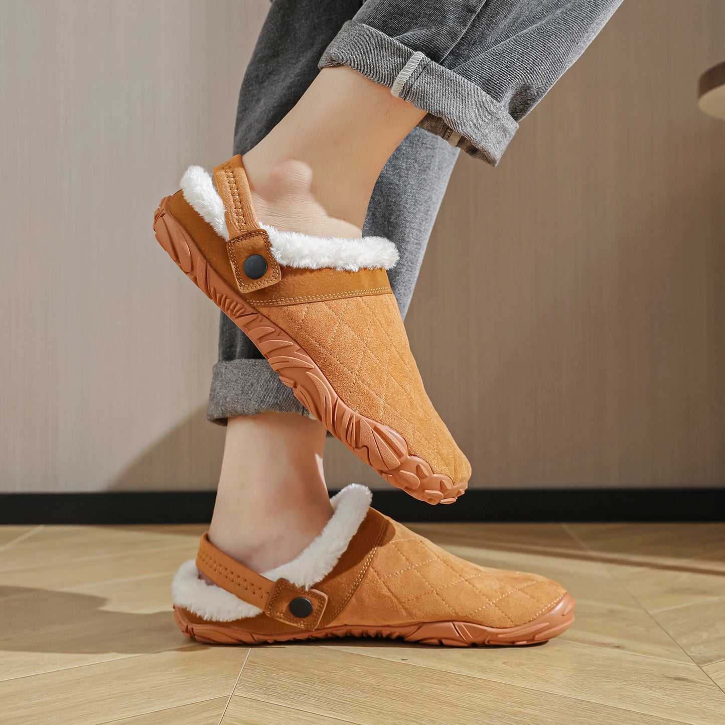 pantofole in pelle da uomo