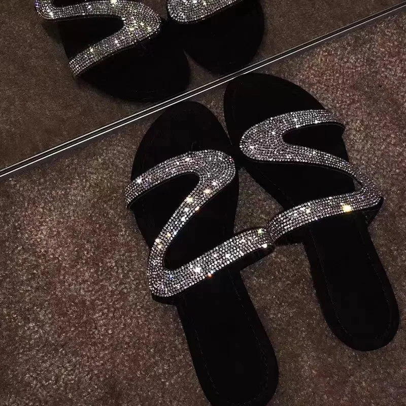 pantofole eleganti con strass dona ciabatte