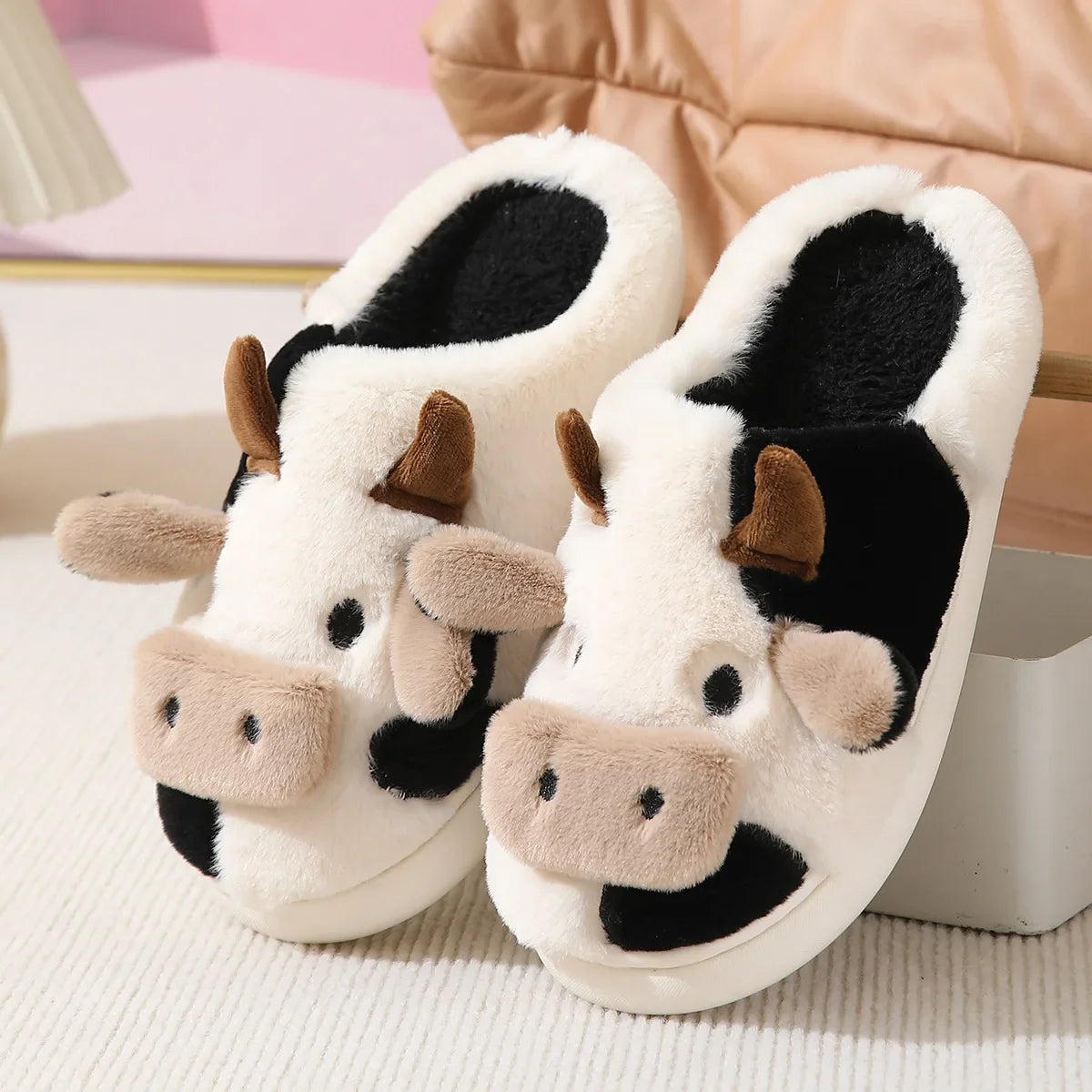 pantofole mucca