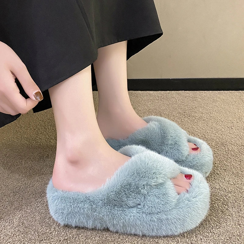 pantofole donna con zeppa alta