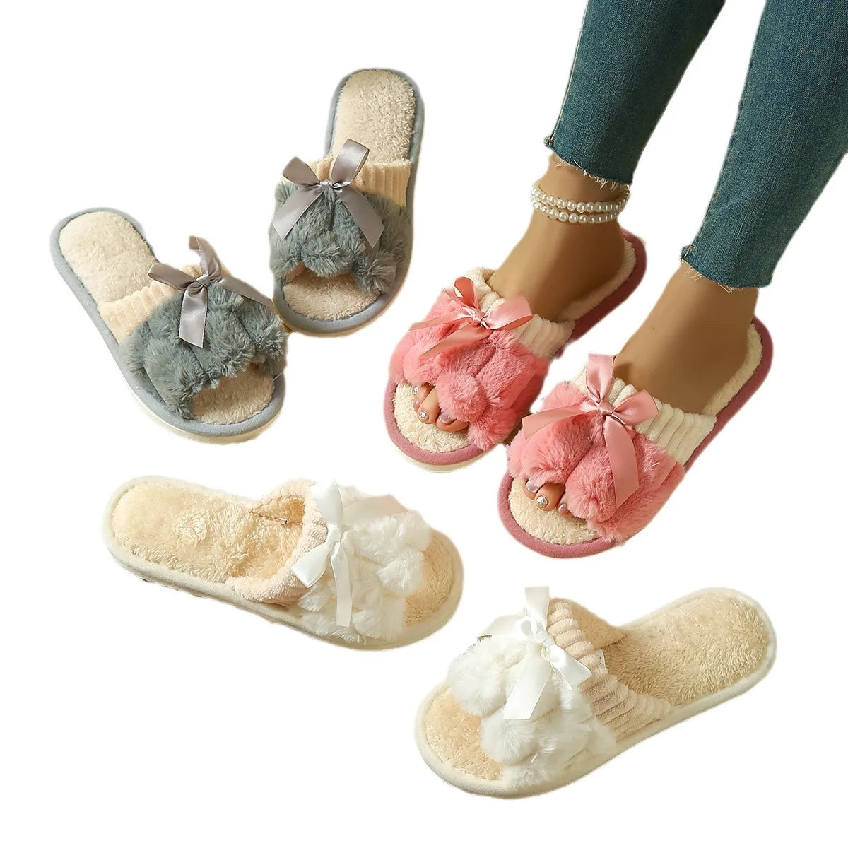 pantofole donna con pelo