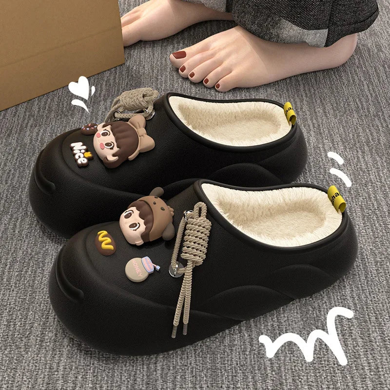 pantofole donna suola gomma pelliccia donna divertimento