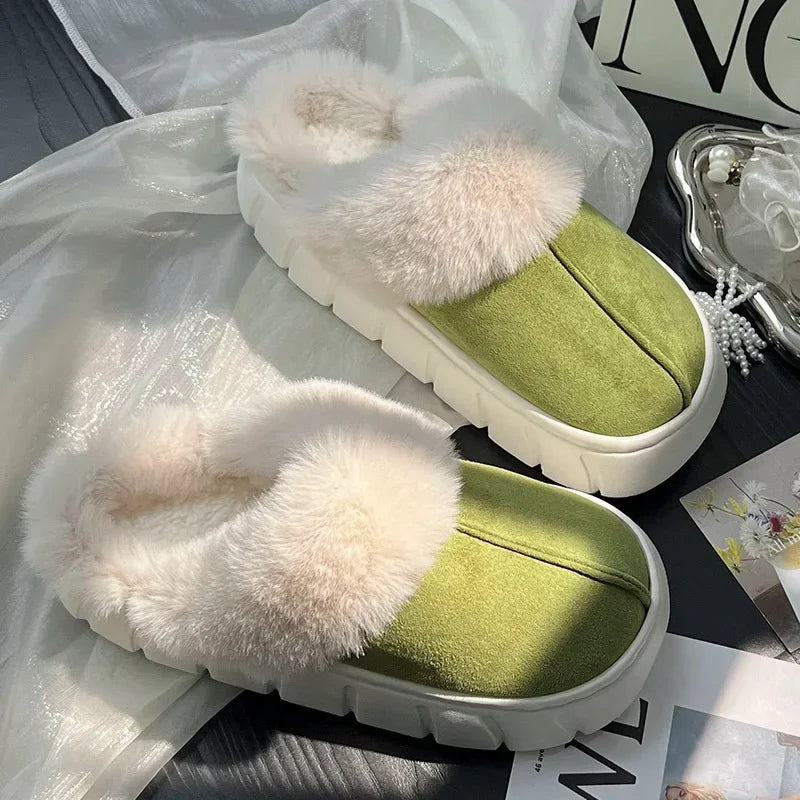 pantofole con zeppa invernali