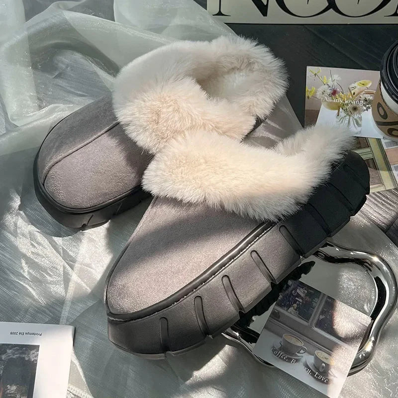 pantofole con zeppa invernali