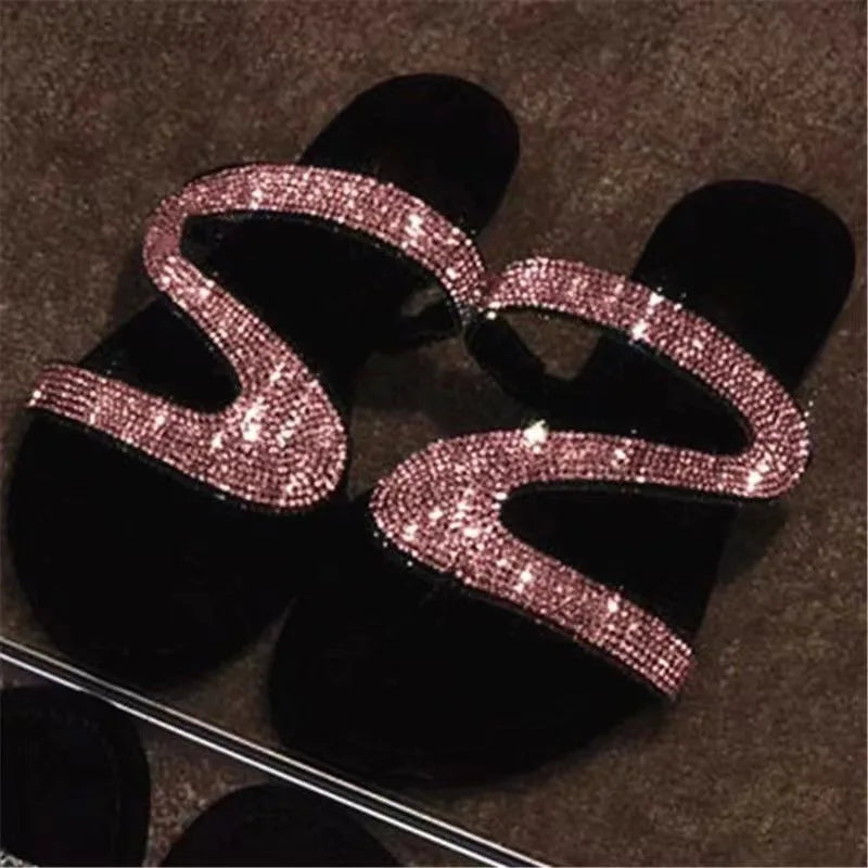 pantofole eleganti con strass dona ciabatte