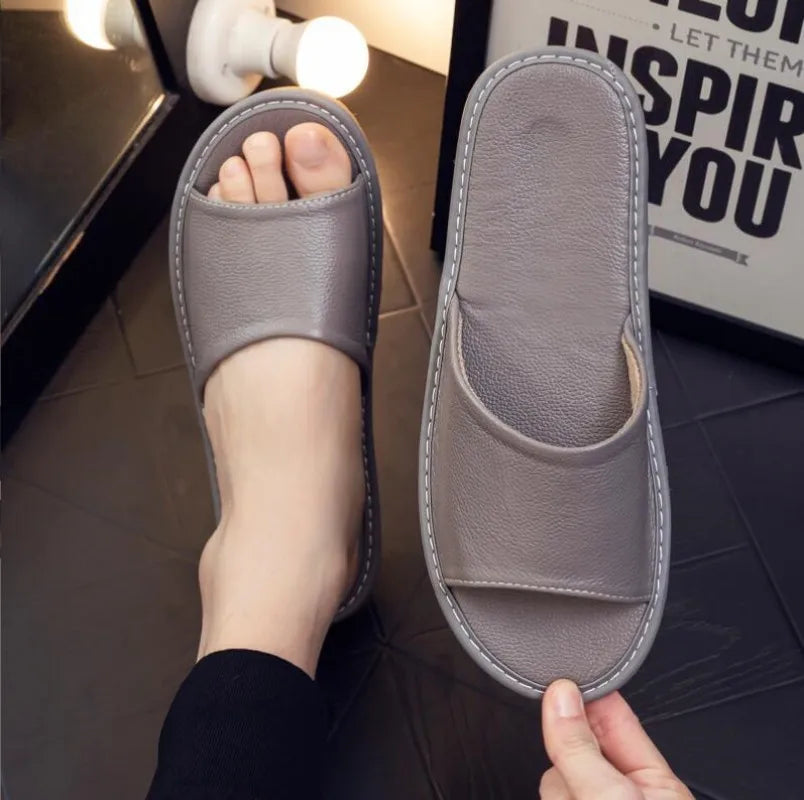 pantofole in pelle da uomo