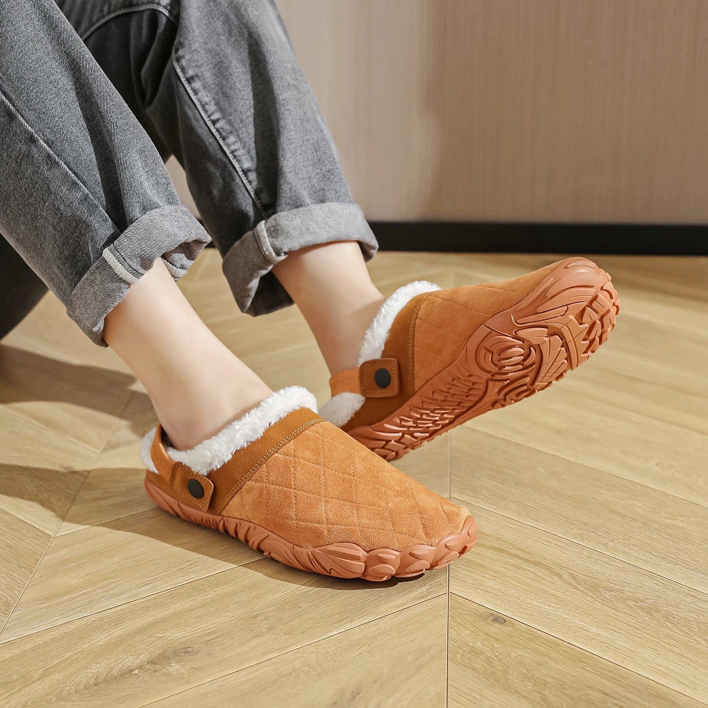 pantofole in pelle da uomo