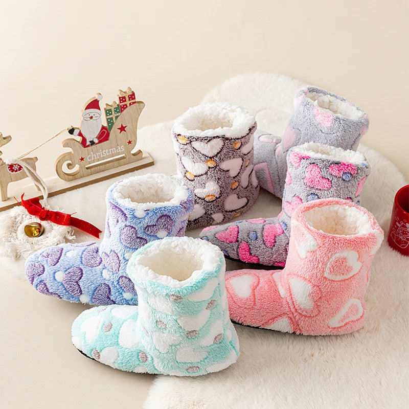 pantofole a stivaletto casa cuore amore