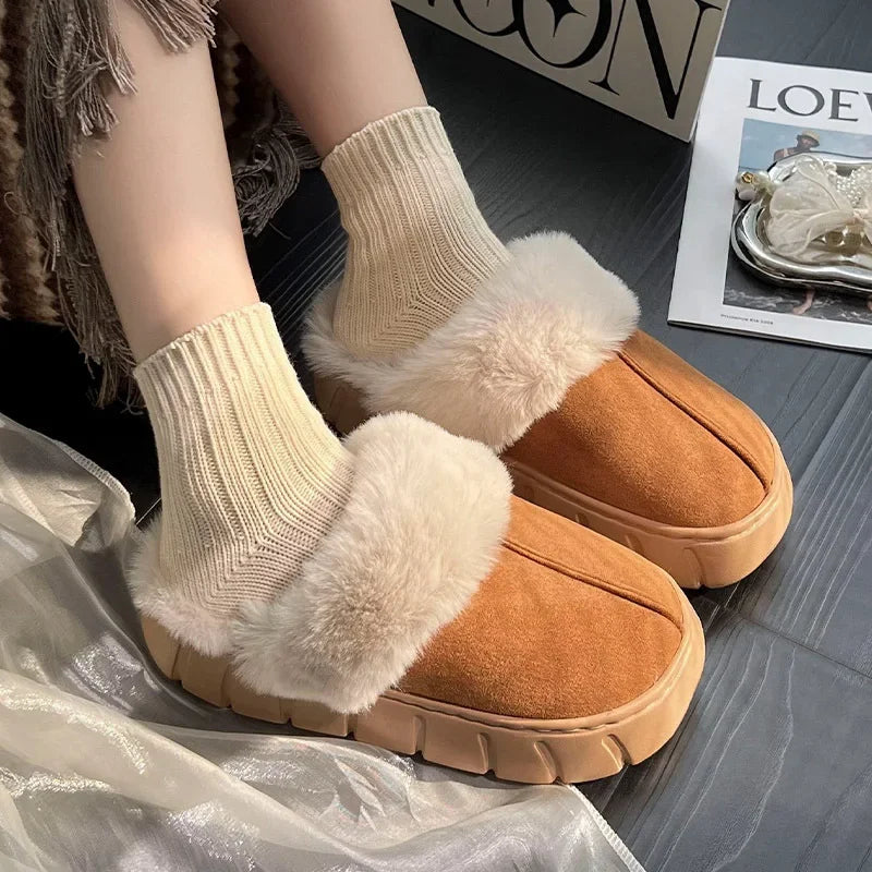 pantofole con zeppa invernali