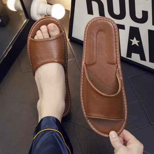 pantofole in pelle da uomo