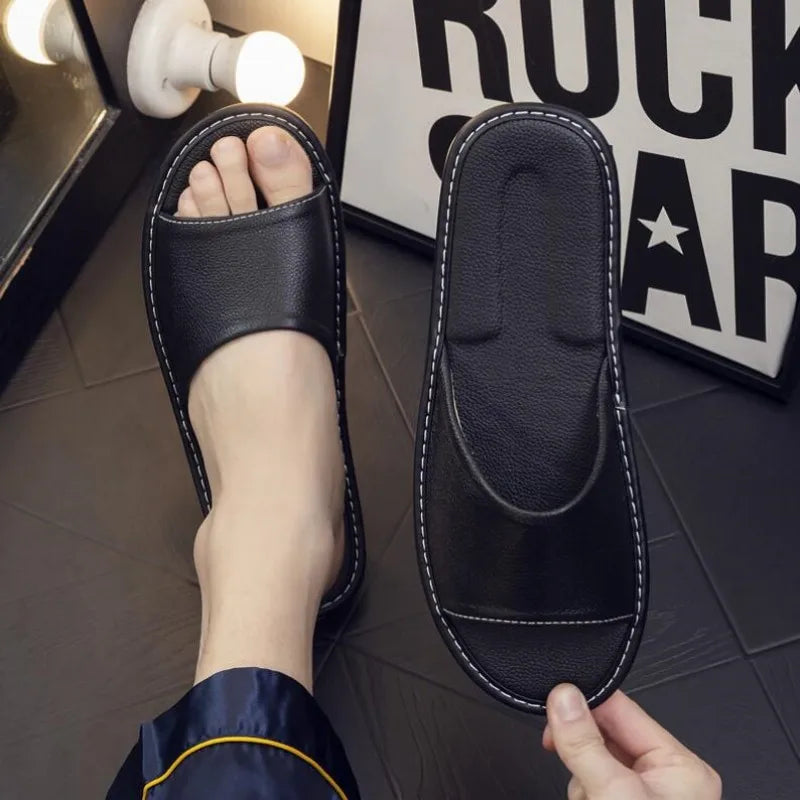 pantofole in pelle da uomo