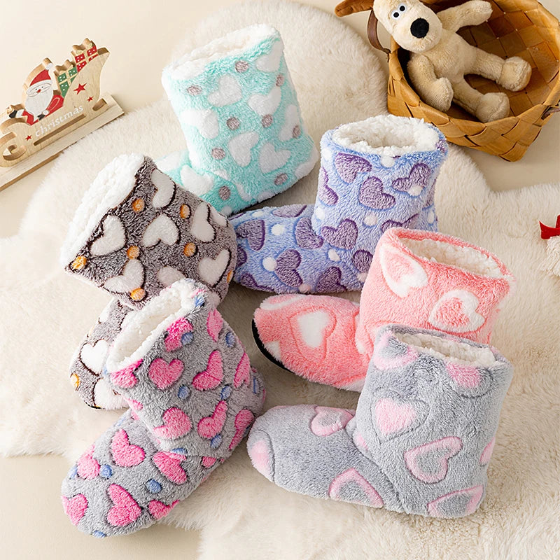 pantofole a stivaletto casa cuore amore