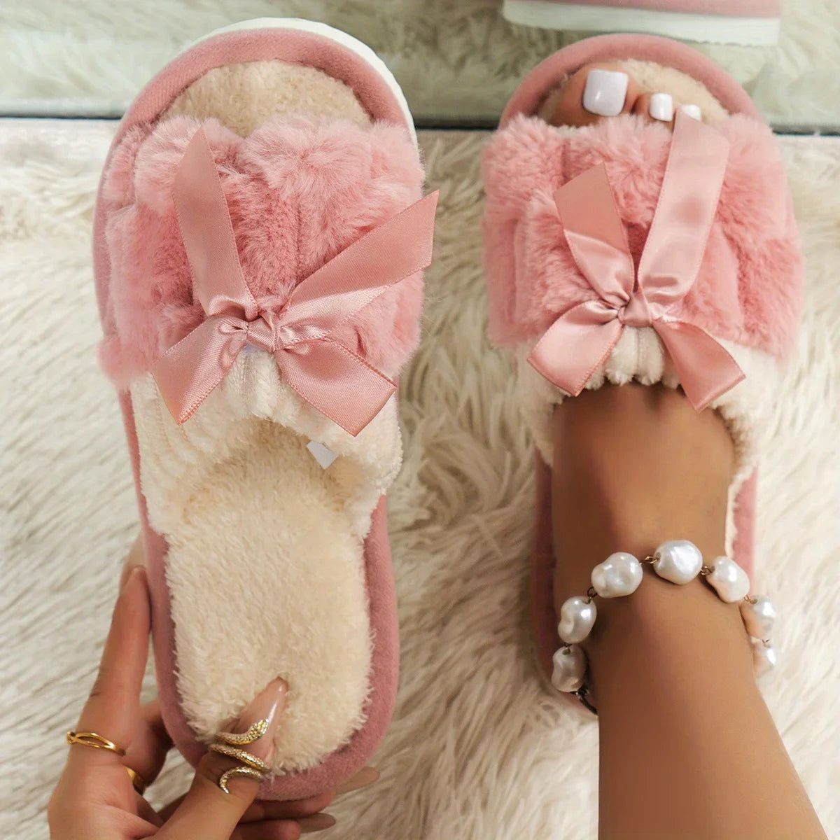 pantofole donna con pelo