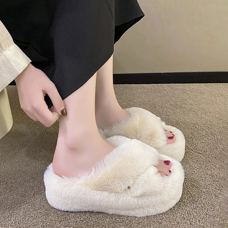 pantofole donna con zeppa alta