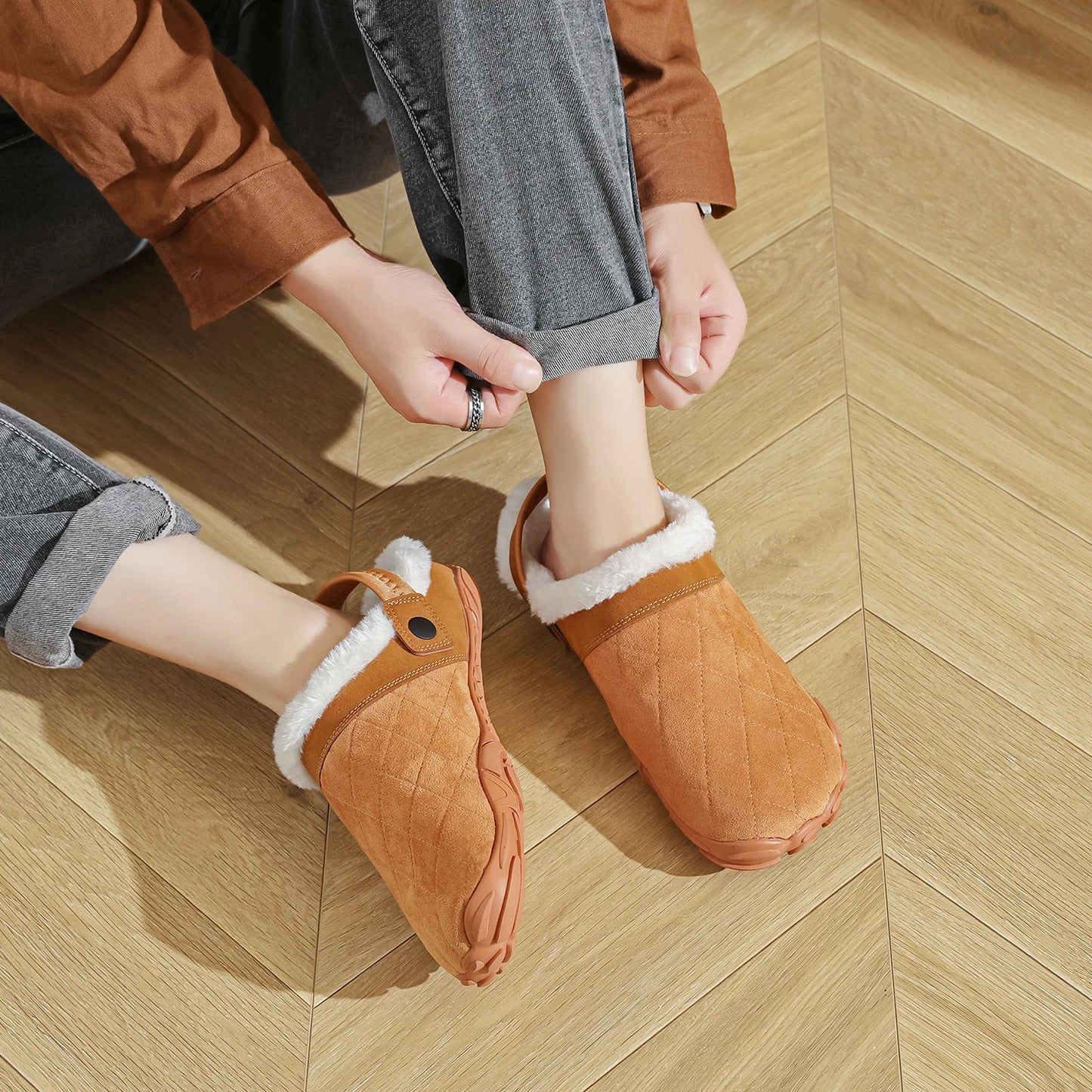 pantofole in pelle da uomo