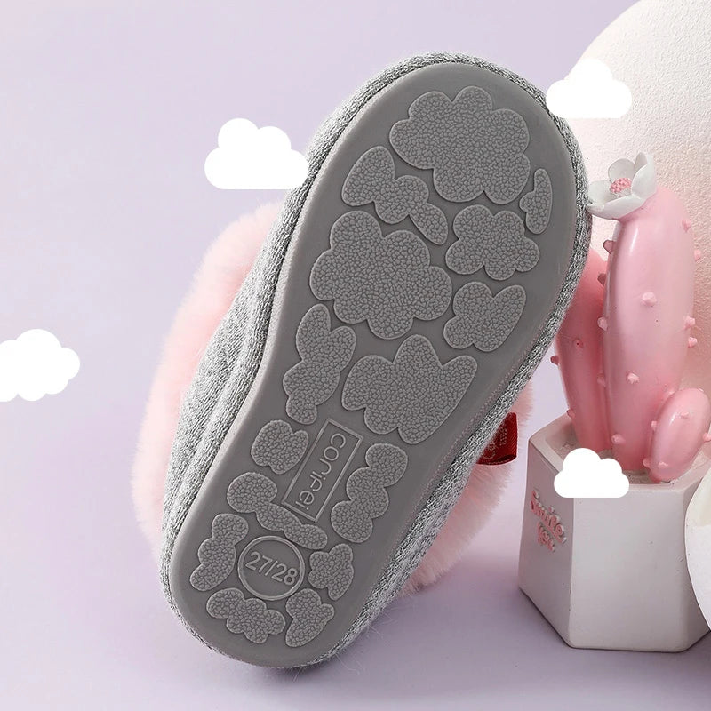 pantofole con suola bambino pelliccia
