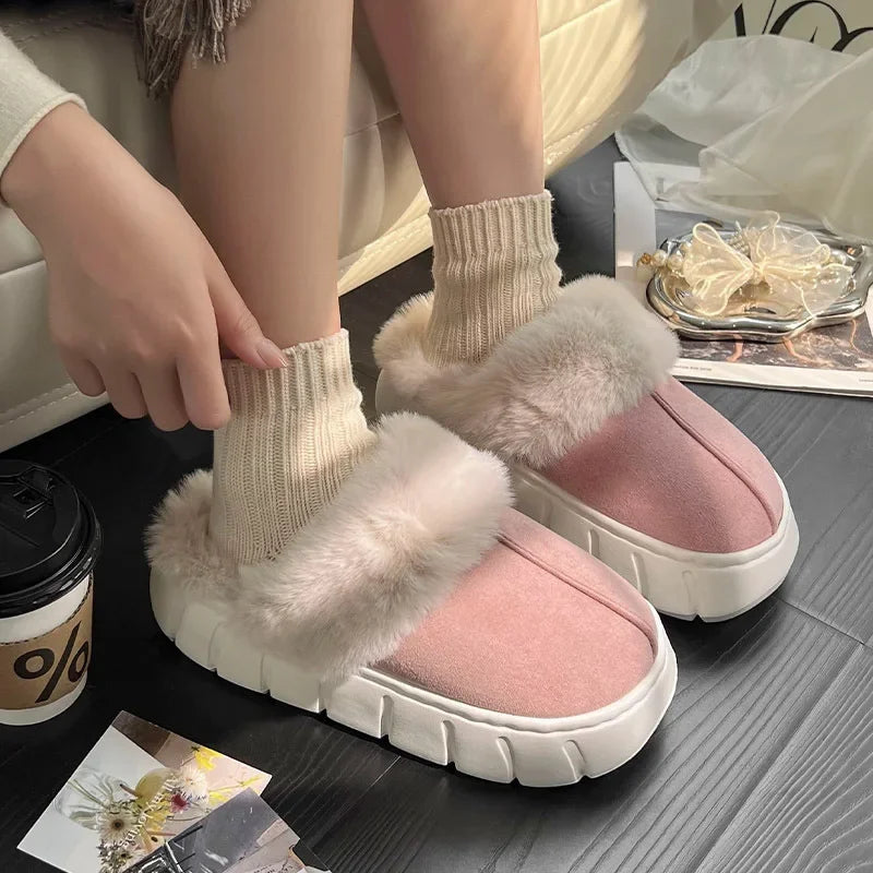 pantofole con zeppa invernali