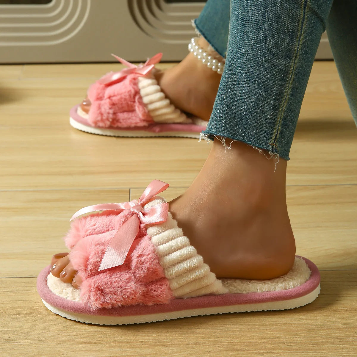 pantofole donna con pelo